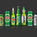 Multiple TSINGTAO Pure Draft Green Beer Bottles Cans And Glasses