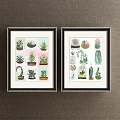 Framed Botanical Art Paintings With Plants Leaves Flowers And Butterflies