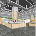 Bright Modern Supermarket Department Store With Fresh Fruit Displays And Beverage Shelves