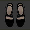 Women's Stylish Black Leather Sandals With Crisscross Straps And Block Heel