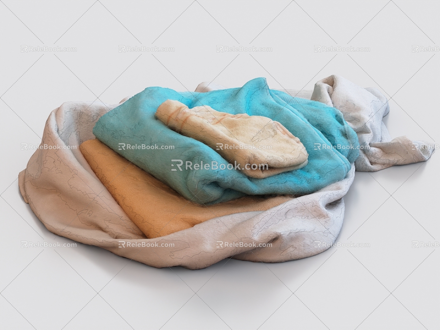 Clothes pile clothes pile towel 3d model