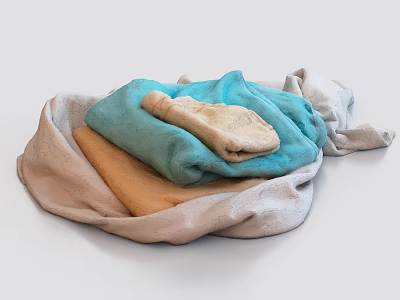 Clothes pile clothes pile towel 3d model