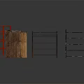 Sturdy Multi tiered Display Shelves With Red Metal Frames And Brown Wooden Layers