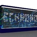 Digital Blue LED Check-in Display With ECHRWDOS Lettering And Large Screen