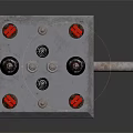 Industrial Equipment Tower Structure With Red Signal Lights Metal Frame And Industrial Monitoring Components
