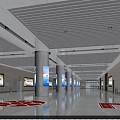 Modern Waiting Hall Railway Station Waiting Hall 3d model