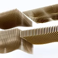 Modern Luxury Ceiling Design With Golden Wavy Shapes And Textured Panels