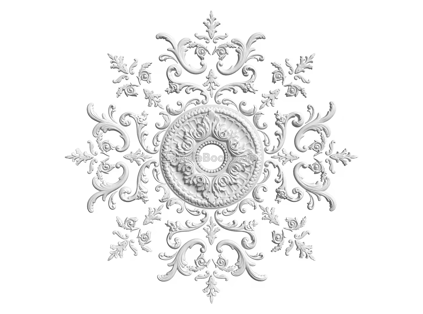 European-style lamp panel gypsum component carved 3d model