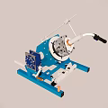 Blue Industrial Pipe Welding Machine With Rotary Disc Handle And Stable Base 3d model