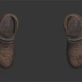 Vintage Brown Leather Boots with Distressed Finish and Buckle Straps