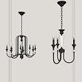 Black Chandeliers With Candle Style Bulbs And Crystal Accents For Interior