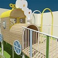 Modern playground kindergarten outdoor 3d model