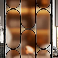 Light Luxury Partition Glass Screen Partition 3d model