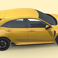 Yellow Sports Car With Sleek Body Sporty Design Black Wheels And Red Brake Calipers