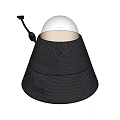 Modern Wooden Texture Table Lamp With Transparent Dome And Black Cable