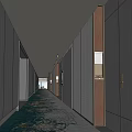 Elegant Modern Hotel Corridor Interior With Textured Walls Warm Lighting And Polished Marble Flooring
