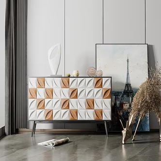 Nordic Sideboard Decorative Painting Ornaments 3d model