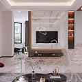 Modern Living Dining Room With Dining Table Colorful Chairs Artwork And Patterned Wall