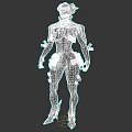 Futuristic Game Character With Black Red Mechanical Armor And Detailed Design