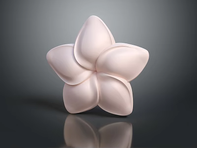 Light Pink Flower With Five Petals On Dark Background Showing Reflection 3d model
