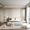 Cozy Kids Room Interior with Bed Stuffed Lion Rabbit Toys Rug Green Chair and Window