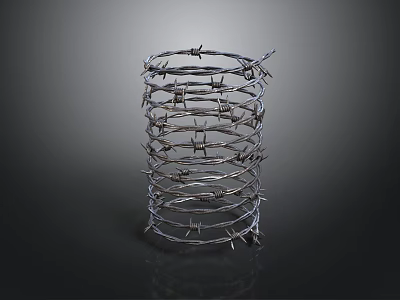 Sturdy Coiled Barbed Wire Roll For Security Fencing And Perimeter Protection 3d model