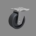 Durable Metal Base Caster Wheel With Black Rubber Tread For Industrial Use