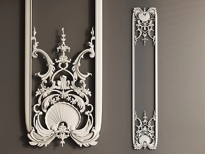 European plaster line gypsum carving 3d model