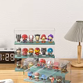 Collectible Action Figure Toys In Transparent Multi Layer Display Case With Superhero Characters