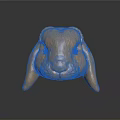 Shiny Golden Rabbit Head Sculpture With Metallic Finish On Dark Background