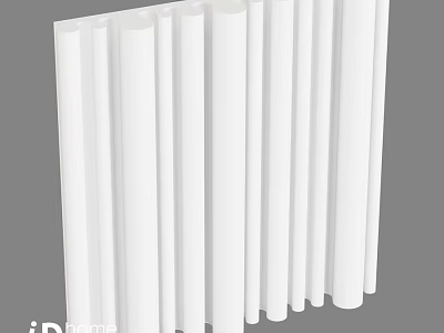 Modern Wall Design Featuring White Vertical Decorative Strips For Home Interior 3d model