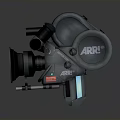 ARRI Vintage Electronic Camera With Metal Body Handle And Stand Design