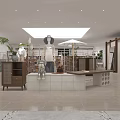 Lady Power Clothing Store Modern Interior With Mannequins Display Racks And Decorative Plants