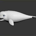 White Dolphin Toy Model Featuring Blue Eyes Smooth Surface And Reflection 3d model