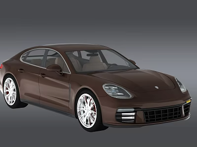 Brown Luxury Sedan With Sleek Exterior Design And Silver Alloy Wheels 3d model