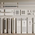 Different Types of Air Conditioners and Fans with Modern Designs for Home Cooling