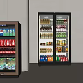 Modern Glass Door Refrigerators with Various Beverages Neatly Arranged in Different Layers