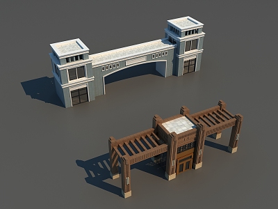 European-style gate 3d model