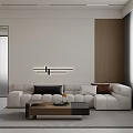Elegant Modern Living Room With TV Wall Fireplace Marble Floor And Coffee Table