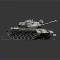 Vintage Military Tank Model with Numbered Markings Extended Cannon on Gray Display Stand