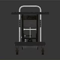 Mobile Hydraulic Lift Table With Black Platform Top Metal Frame And Wheels