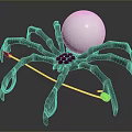 Silver Spider Shaped Equipment With Multiple Metal Legs Large Sphere And Black Components