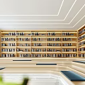Book Art Modern Interior Design With Floor To Ceiling Bookshelves And Curved Seats