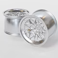 Pair of Shiny Silver Alloy Wheel Rims Featuring Stylish Spoke Design And Smooth Surface