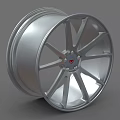 Silver Car Tire With Red Center Cap And Stylish Alloy Spokes Design