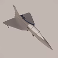 Dynamic Fighter Jet Soaring High In Clear Blue Sky With Cloudy Background 3d model