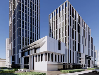 modern office building high-rise office building 3d model
