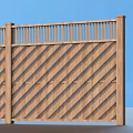 Decorative Wooden Garden Fence With Lattice Top And Slatted Panel Design