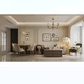 Elegant Light Luxury Living And Dining Room With Comfortable Furnishings And Delicate Home Decor