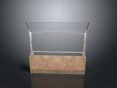 Elegant Scenery Showcase With Clear Glass Cover Brown Marble Base And Modern Design 3d model